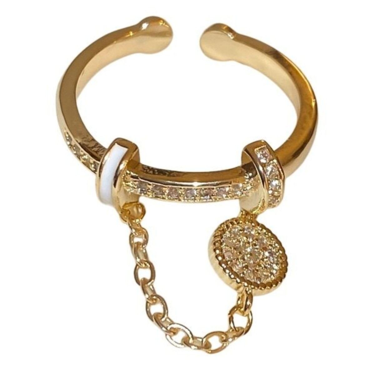 Spice! Japanese and Korean-style Flash Diamond Zircon Tassel Ring Women's Elegant All-match High-grade Light Luxury Niche Index Finger Ring
