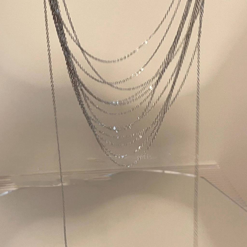 Stacked Tassel Collarbone Chain Women's Multi-layer Necklace 2023 New Choker Necklace Light Luxury Niche High-end Sense
