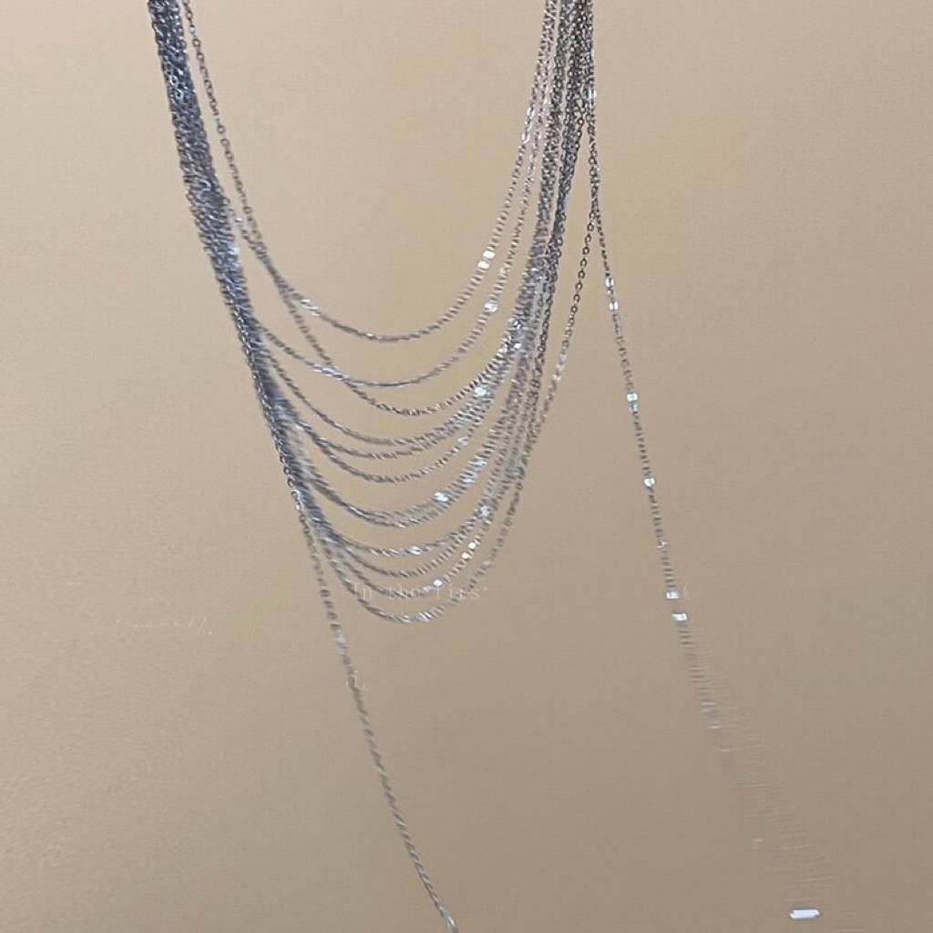 Stacked Tassel Collarbone Chain Women's Multi-layer Necklace 2023 New Choker Necklace Light Luxury Niche High-end Sense
