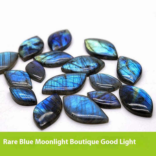 Natural Nepal Lafite Pendant Moonlight Stone Bare Stone Pendant Blue and Green Light Raw Stone Play DIY Jewelry Accessories