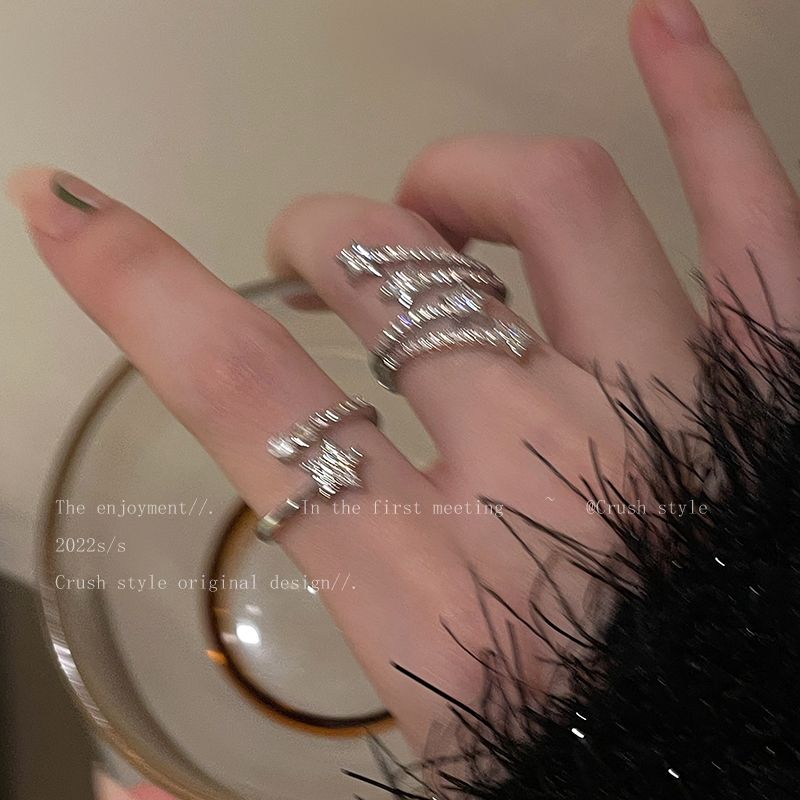 Make a wish! Star Zircon Ring Women's Ins Niche Design High-grade Finger Ring Opening Adjustable Ring