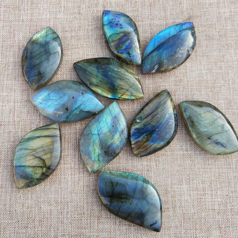 Natural Nepal Lafite Pendant Moonlight Stone Bare Stone Pendant Blue and Green Light Raw Stone Play DIY Jewelry Accessories